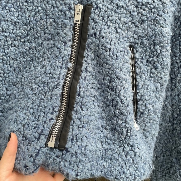 IRO Daney Light Blue Looped Knit Zip Jacket - Picture 12 of 15